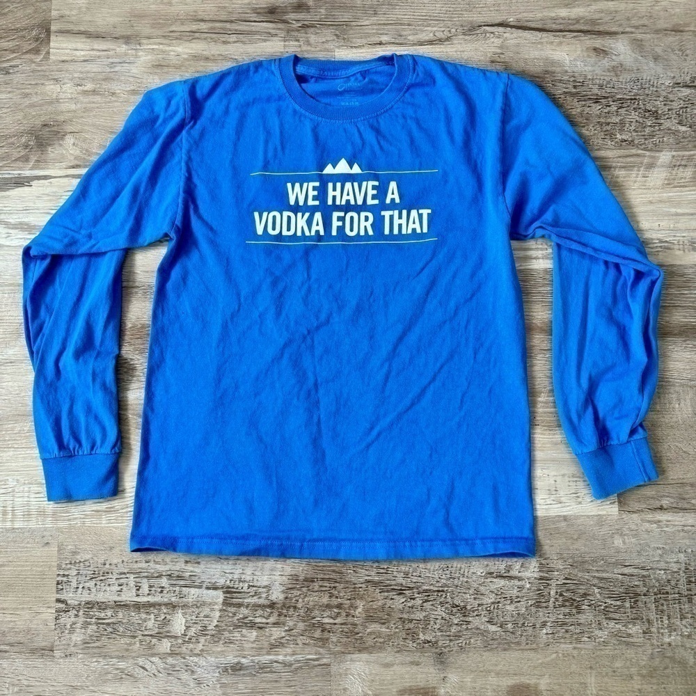 Blue Pinnacle Vodka long sleeve shirt
Port co mens M measures 19x26 - Picture 4 of 5